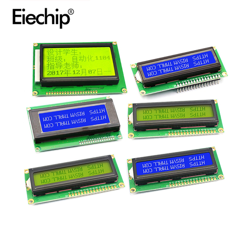 1602A 2004 5V LCD display with blacklight for arduino screen, LCD character display blue/yellow green with IIC/I2C adapter board ► Photo 1/6