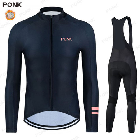 NEW Winter Thermal Fleece Set Cycling Clothes Men's Jersey Suit Sport Riding Bike MTB Clothing Bib Pants Warm Sets Ropa Ciclismo ► Photo 1/6