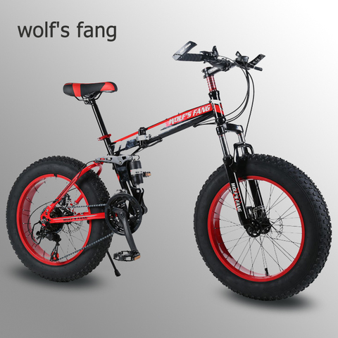 wolf's fang bicycle Fat Bike 21 speed folding mountain bikes Fat Tire Bikes 20 