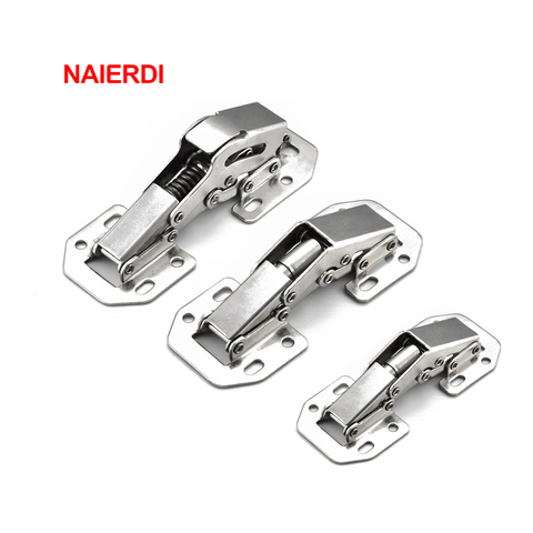 10PCS NAIERDI Cabinet Door Hinges No-Drilling Hole Cupboard Spring Soft Close Hydraulic Hinge Furniture Hardware With Screws ► Photo 1/6