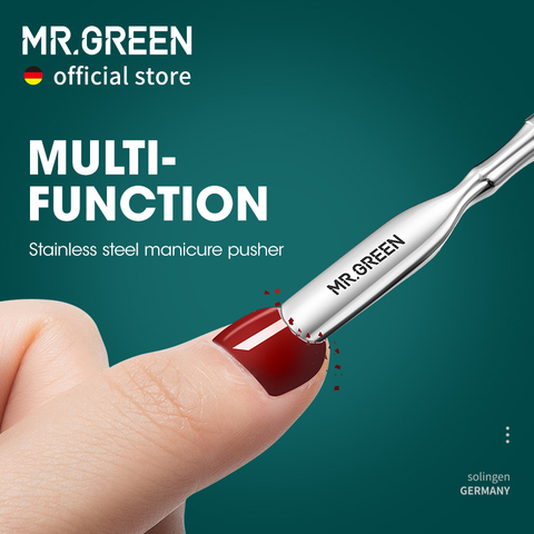 MR.GREEN Cuticle Pusher Double Ended Nail Polish Remover Manicure Pusher Tool Nail Dirt Cleaner Stainless Steel Dead Skin Pusher ► Photo 1/5