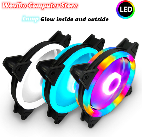 120mm Case fan Computer Cooling Cooler fans 3pin Colorful RGB LED Fan Radiator Heatsink for Computer Diy Fluid Bearing Rgb Fan ► Photo 1/6