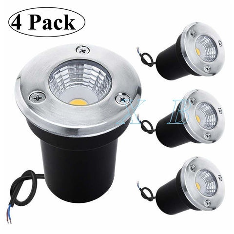 4 Pack IP68 Waterproof LED Underground Light 5W 10W 15W Outdoor Ground Garden Path Floor Buried Yard Spot Landscape 110V220V 12V ► Photo 1/6