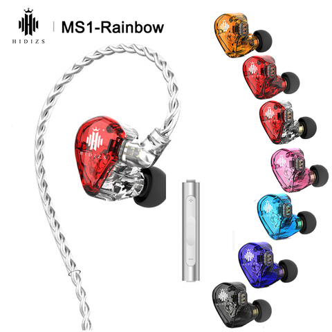 Hidizs MS1 Rainbow HiFi Audio Dynamic Diaphragm In-Ear Monitor earphone IEM with Detachable Cable 2Pin 0.78mm Connector 3.5mm ► Photo 1/6