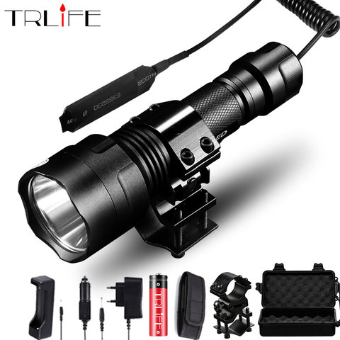 Hunting Flashlight 1 Mode Torch Lintern T6/L2 Tactical Flashlights 18650 Aluminum C8 Waterproof Lamp Gun Mount Waterproof Light ► Photo 1/6