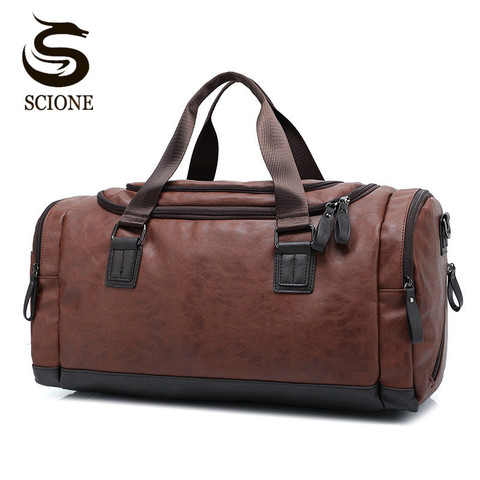 Top Quality Casual Travel Duffel Bag PU Leather Men Handbags Big Large Capacity Travel Bags Black Mens Messenger Bag Tote JXY815 ► Photo 1/6