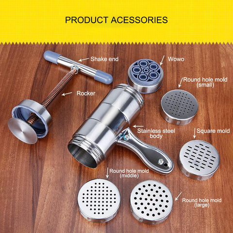 Manual Stainless Steel Noodle Maker Press Pasta Machine Crank Cutter Fruits Juicer Cookware Making Spaghetti Kitchen Tools ► Photo 1/5