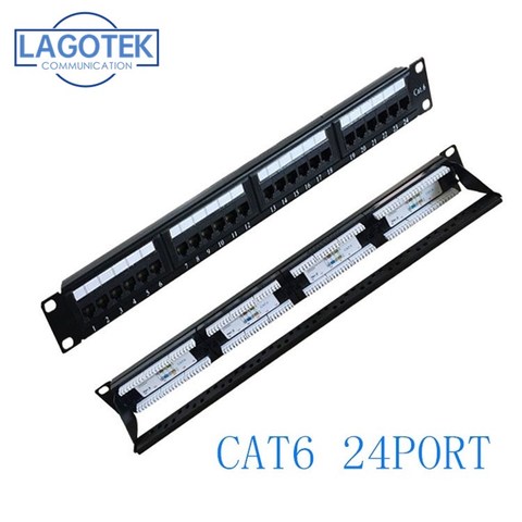 24 Ports CAT6 UTP Keystone Patch Panel 19 inch  1U cat6 Cable Frame Faceplate rj45 patch panel 24port ► Photo 1/6
