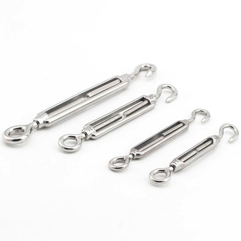 1Pcs M4 M5 M6 M8 M10 Stainless Steel 304 Adjust Chain Rigging Hooks & Eye Turnbuckle Wire Rope Tension Device Line Oc Oo Cc Type ► Photo 1/6