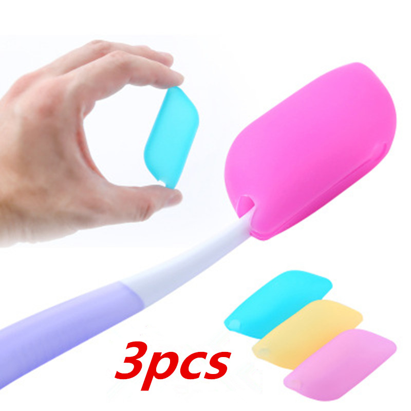 3pcs Travel Toothbrush Head Cover Case Cap Hike Camping Brush Cleaner Box 