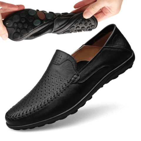 BTMOTTZ Summer Men Casual Shoes Luxury Brand Genuine Leather Mens Loafers Moccasins 2022 Italian Breathable Slip on Boat Shoes ► Photo 1/6