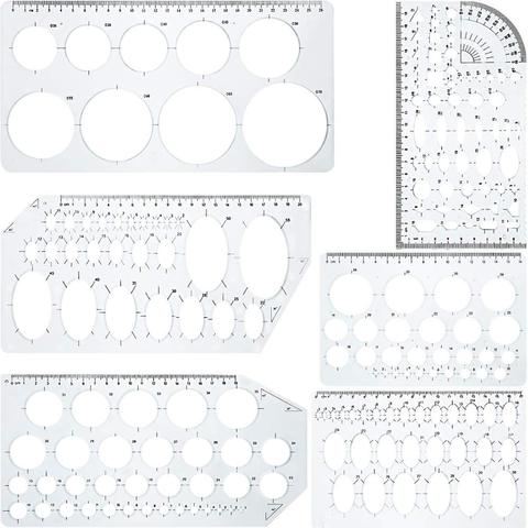 Plastic Circle Drawing Template Stencil Measuring Template Ruler Clear Plastic French Curves For Office School Drafting Drawing ► Photo 1/6