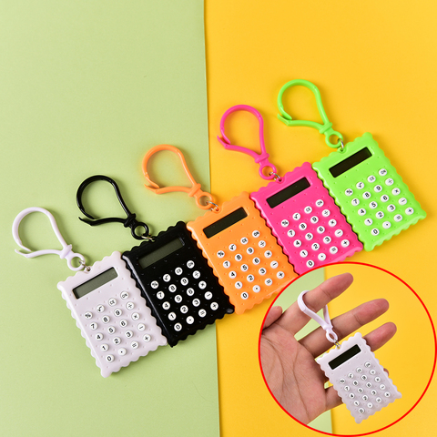 Plastic Mini Keychain Calculator Handheld Pocket Type Coin Batteries Calculator Small battery office supplies student stationery ► Photo 1/6