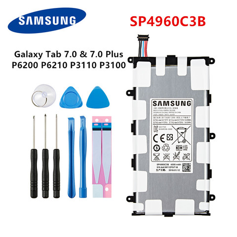 SAMSUNG Orginal Tablet SP4960C3B Battery 4000mAh For Samsung Galaxy Tab 2 7.0/7.0 Plus GT-P3100 P3100 P3110 P6200 +Tools ► Photo 1/5