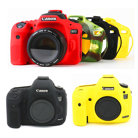 Silicone DSLR Camera Case Cover Bag for Canon EOS R 90D 250D 5D Mark II III IV 6D II 6D2 5D2 5D3 5D4 1300D 850D SL3 T8i T6 ► Photo 1/6