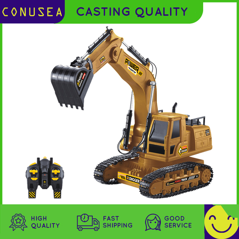 1/18 RC Truck RC Excavator 2.4G Radio Controlled Car Caterpillar Tractor Model Engineering Car Digging Soil Sound Toys For Boys ► Photo 1/6