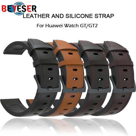 Leather Watchband Strap for Huawei Honor Magic 2 46mm/ Dream/ 2e gt2 gt Bracelet Band 22mm Wristband for Huawei WATCH gt 2 Pro ► Photo 1/6