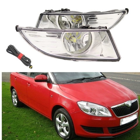 Car LED Fog Light For Skoda Fabia MK2 5J 2011 2012 2013 2014 2015 Car-styling Front LED Fog Lamp Fog Light With Wire And Bulbs ► Photo 1/6