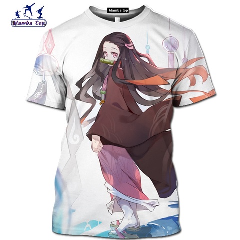 Mamba top Kimetsu no Yaiba shirt funny Demon Slayer men's T-shirts 3D Anime cosplay tees Short sleeve Kamado Tanjirou streetwear ► Photo 1/6