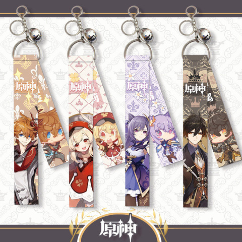 Game Genshin Impact Streamer Pendant Keychain Cosplay Mengpa Mondstadt Keychain Cartoon Keyrings Fans Jewelry ► Photo 1/5