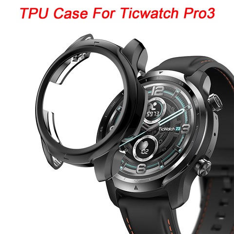 New TPU Plating Soft Glass Screen Protector Case Cover Shell Edge Frame For Ticwatch Pro 3 Protective Bumper ► Photo 1/6