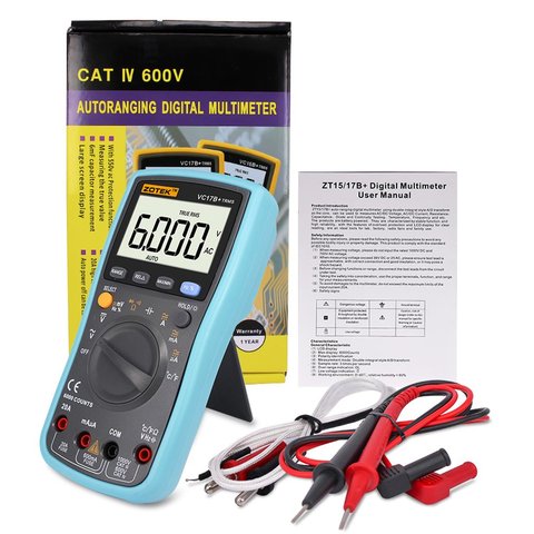 ZOTEK VC17B 6000 Counts Digital Multimeter with Backlight AC DC Ammeter Voltmeter Ohm Capacitance Measuring Meter Tool ► Photo 1/6