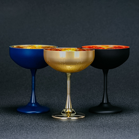 Etching Martini Cocktail Glasses,Copper Plated Stainless Steel ► Photo 1/6