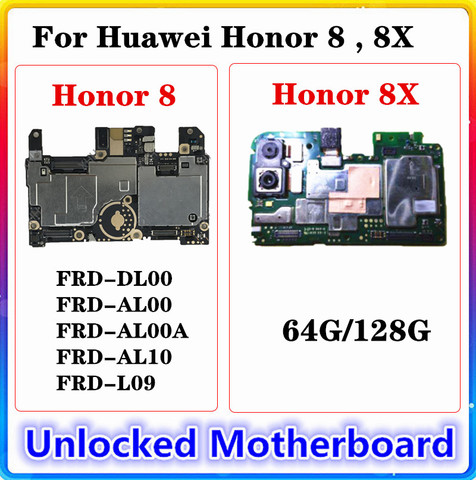 For HUAWEI Honor 8 , 8X Motherboard 100% Original Clean Full Chips Mainboard EMUI Logic Board Android OS Installed 32G/64G/128G ► Photo 1/1