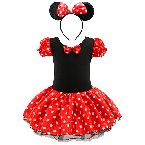 Baby Girl Mickey Minnie Tutu Dress Summer Dots Kids Birthday Clothes Headband Children Christmas Party Costume Accessories ► Photo 1/6