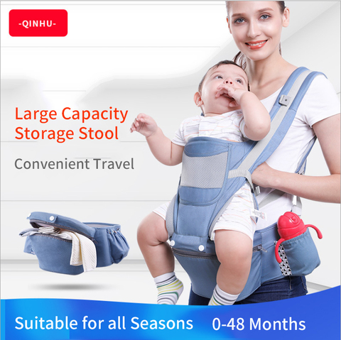 Ergonomic Backpack Baby Carrier Baby Hipseat Carrier carrying for children Baby Wrap Sling for Baby Travel 0-48 Months Useable ► Photo 1/6