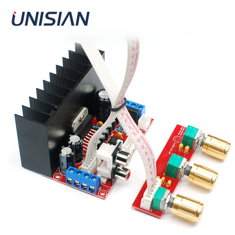 UNISIAN  TDA7377 2.1ch HIFI Power amplifier Board  Bass Treble 3 channels sound amplifiers for  Speaker home audio system ► Photo 1/6