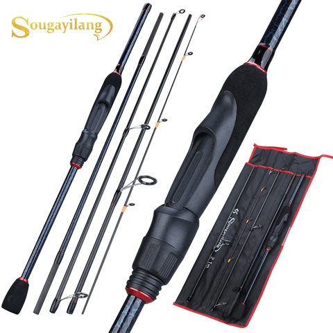 Sougayilang 5 Section Portable Fishing Rod 1.8-2.4m Ultralight Carbon Fiber Travel Spinning/Casting Fishing Rod Fishing Tackle ► Photo 1/6