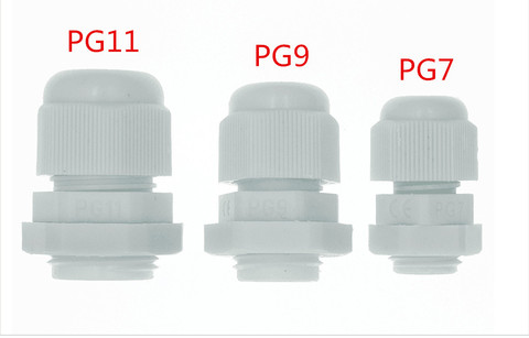 10pcs IP68 PG7 PG9 PG11 for 3-6.5mm-10mm Wire Cable CE White Waterproof Nylon Plastic Cable Gland Connector ► Photo 1/4