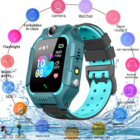 Buy Online 21 Kids Smart Watch For Children Sos Call Phone Watch Smartwatch Use Sim Card Photo Waterproof Ip67 Kids Gift For Ios Android Alitools