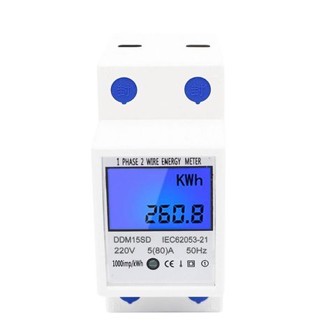Buy Online Single Phase 2wires Din Rail 5 80a Energy Meter Electric Meter Monitor Ddm15sd With Lcd Backlight Alitools