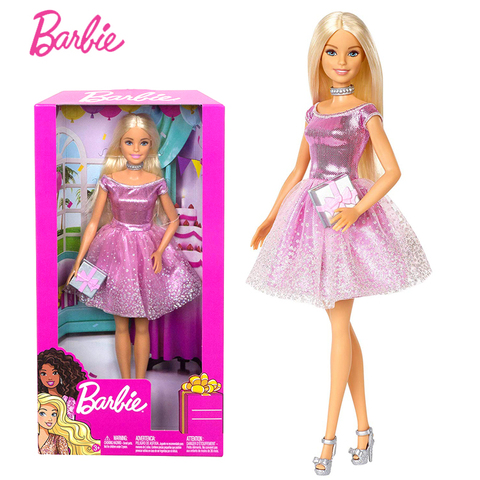 Original Barbie Makeup Happy Birthday Present Beautiful Princess Girls  Kids Toys Dolls for Girls Children Bonecas Juguetes ► Photo 1/5