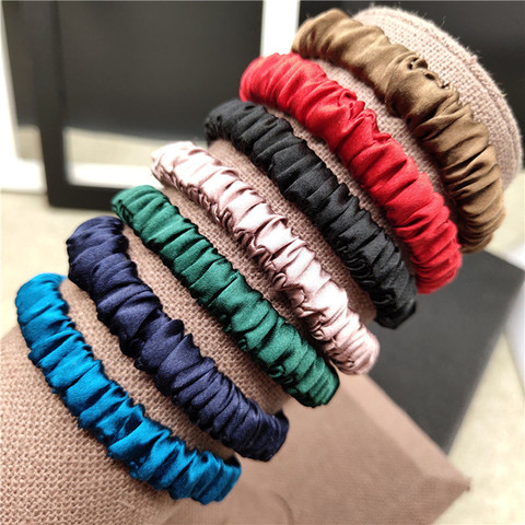 100% Pure Silk Hair Scrunchie Women Small Hair Bands Cute Scrunchie Pure Silk Sold by one pack of 3pcs ► Photo 1/6