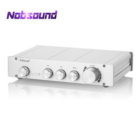 Nobsound HiFi 2.0 Channel Stereo Audio Preamp 3-Way Class A Digital Pre-Amplifier Treble/Mid/Bass Control ► Photo 1/6