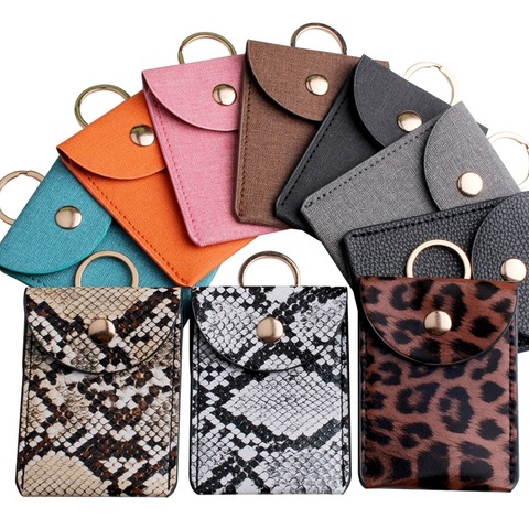 Fashion Leopard Print PU Function Card Case Business Card Holder Men Women Credit Card Bag ID Card Key Wallet With Keychain ► Photo 1/6