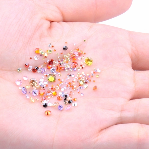 100pcs 1mm-4mm 5A Mix Sizes Round Beads Cut CZ Stone 13 Colors And Mix Cubic Zirconia Synthetic Gems DIY Jewelry Decorations ► Photo 1/6