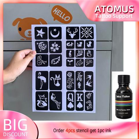 Henna Tattoo Stencils Glitter Tattoo Stencil Cartoon for Kids Drawing  Template Small Cute Flower Animal - Price history & Review | AliExpress  Seller - ATOMUS Official Store 