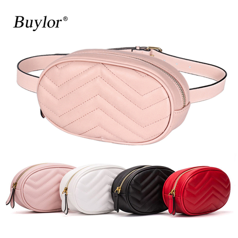 Buylor Waist Packs Women Designer Belt Bag Fashion Fanny Pack Chest Bag  Girls Cute Easy Phone Pocket PU Leather Hot Bumbag ► Photo 1/6