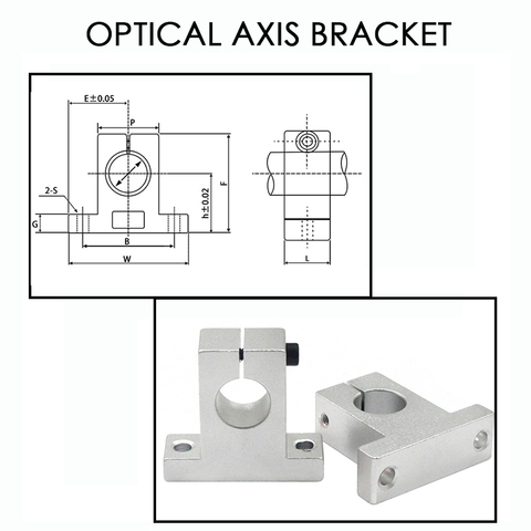 1pcs racket Linear Rail Shaft Support SK8 SK10 SK12 SK16 Aluminum Block Parts Sliding Router Bracket Part Aluminum ► Photo 1/6