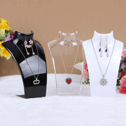 2022 New Acrylic Mannequin Necklace Display Bust Stand Jewelry Holder Rack for Necklaces Pendant Earrings Display Stand Shelf ► Photo 1/6