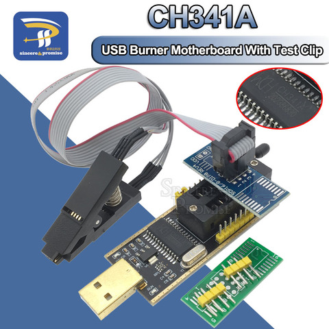 SOIC8 SOP8 Test Clip For EEPROM 93CXX / 25CXX / 24CXX adapter + CH341A 24 25 Series EEPROM Flash BIOS USB Programmer Module ► Photo 1/6