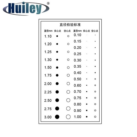 Diameter Inspection Standard Card Film Transparent PET Solid Point Hollow Dot Diameter 0.1mm to 3mm Surface Quality Inspection ► Photo 1/2