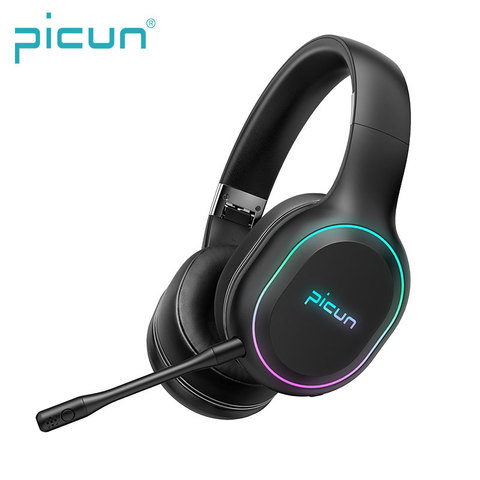 Newest Picun P80S Mobile Games Headphone LED RGB Vibration Gaming Bluetooth Headset Detachable Mic Wireless/Wired Headphones ► Photo 1/6