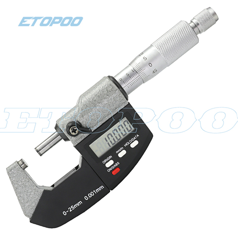 High quality 0-25mm 0.001 mm digital electronic outside micrometer 0-25 mm with Extra Large LCD Screen measuring tools caliper ► Photo 1/6