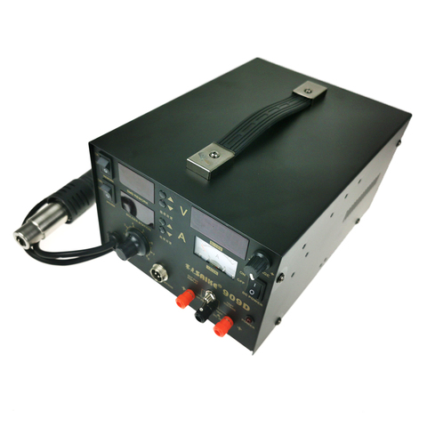 Rework Station With Power Supply 15V 1A 3 In 1 Saike 909D Hot Air Gun 650W 4 With Air Gun Nozzles Soldering Station ► Photo 1/6
