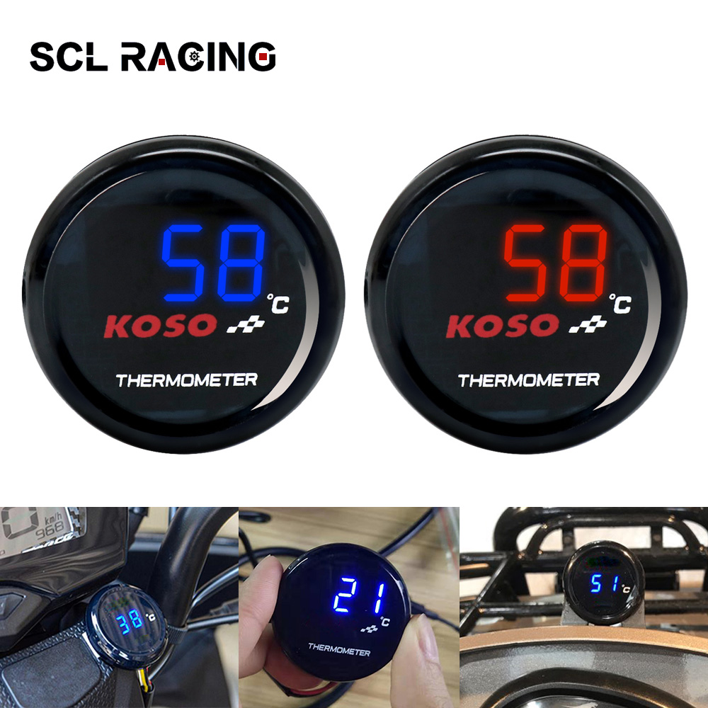 For KOSO Xmax 300 250 125 Universal Motorcycle Thermometer Instruments  Water Temp Temperature Digital Display Gauge Meter